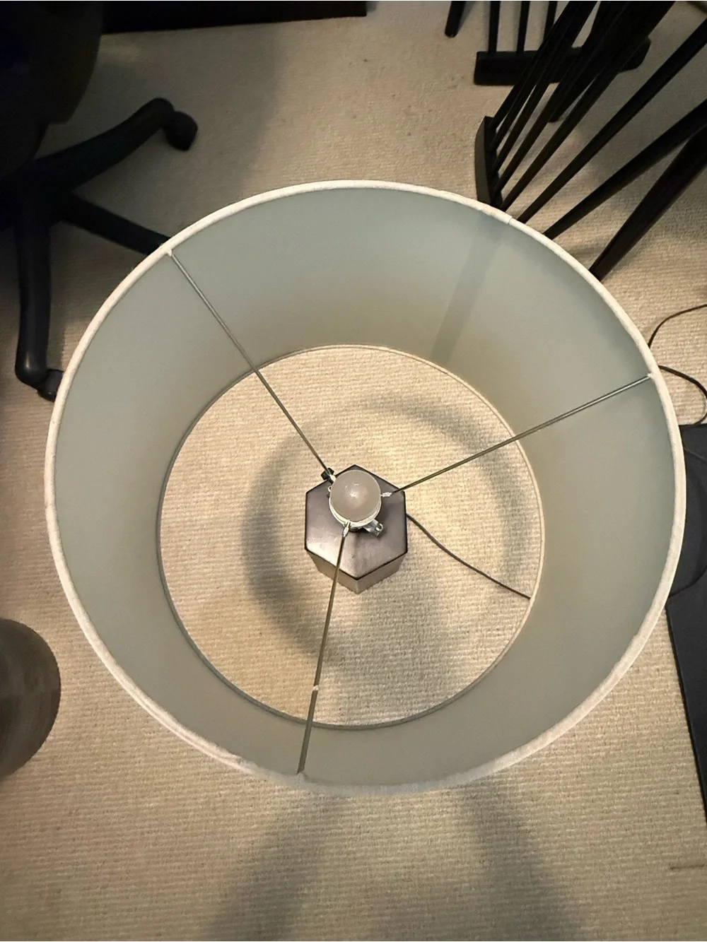 Modern Geometric Table Lamp with Neutral Shade